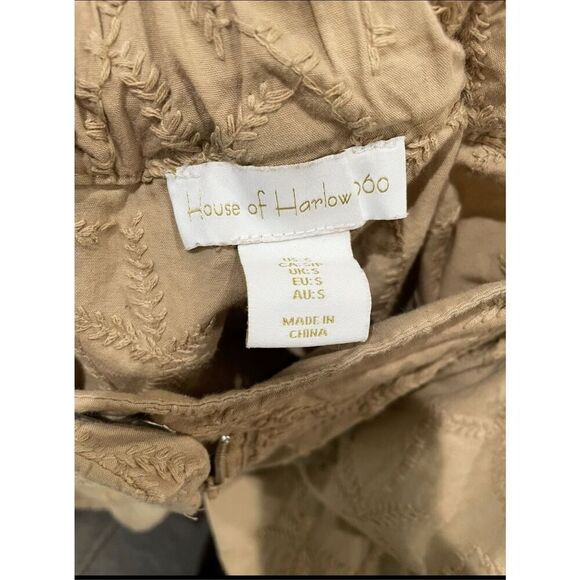 House of Harlow Barrel Twill Embroidered Pants Size Small - Picture 5 of 5